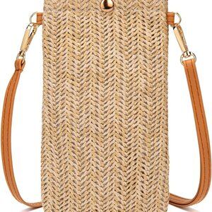 Small Crossbody Straw purse Lightweight Summer Beach Phone Bag for Women